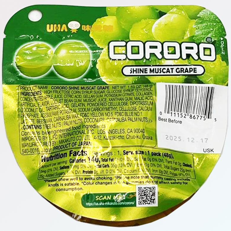 UHA Mikakuto Cororo Gummy Shine Muscat Flavor